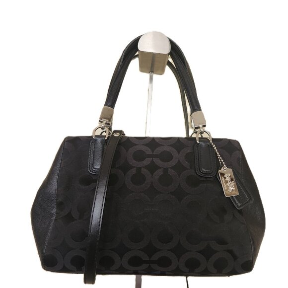 Euc Coach Madison Op Art Signature Black Mini Crossbody Bag Purse - Picture 1 of 14